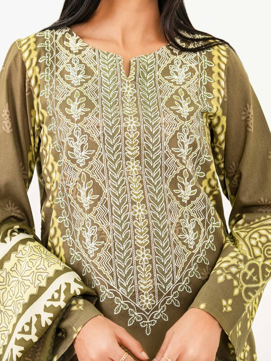 2 Piece Khaddar Suit - Embroidered (Pret) - Pehnaawaa