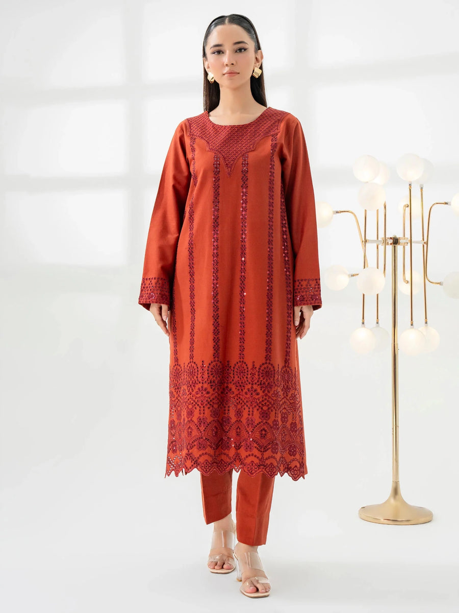 2 Piece Khaddar Suit - Embroidered (Pret) - Pehnaawaa