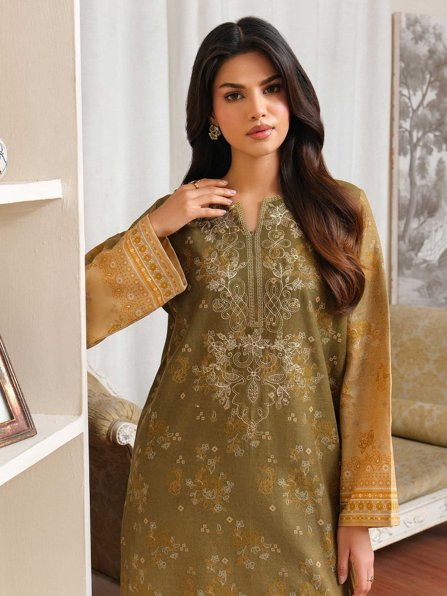 2 Piece Khaddar Suit - Embroidered (Unstitched) - Pehnaawaa