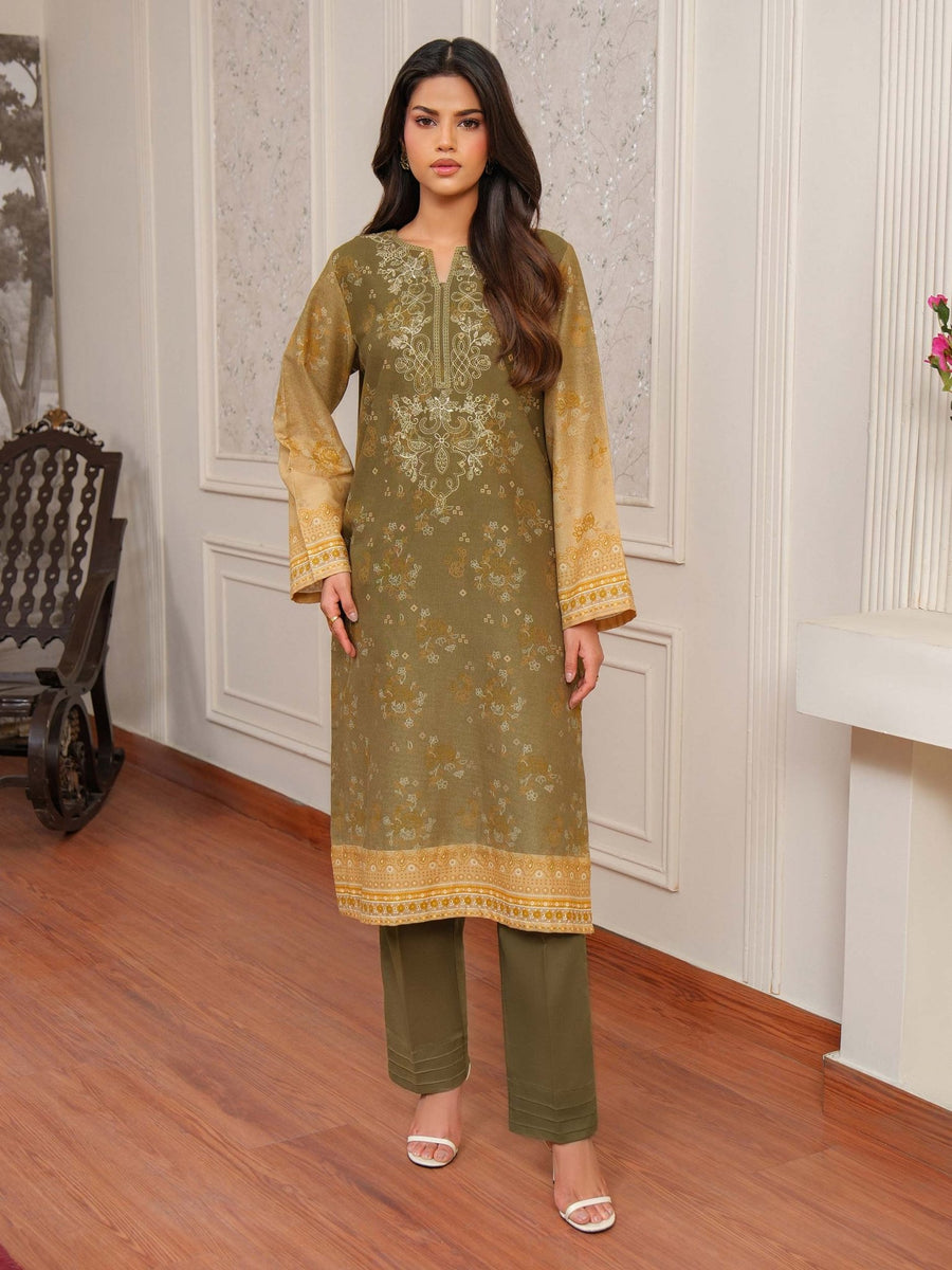 2 Piece Khaddar Suit - Embroidered (Unstitched) - Pehnaawaa