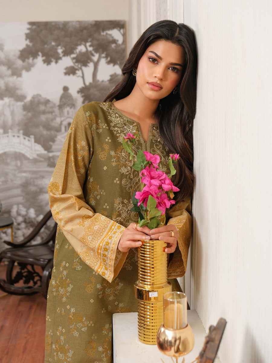 2 Piece Khaddar Suit - Embroidered (Unstitched) - Pehnaawaa