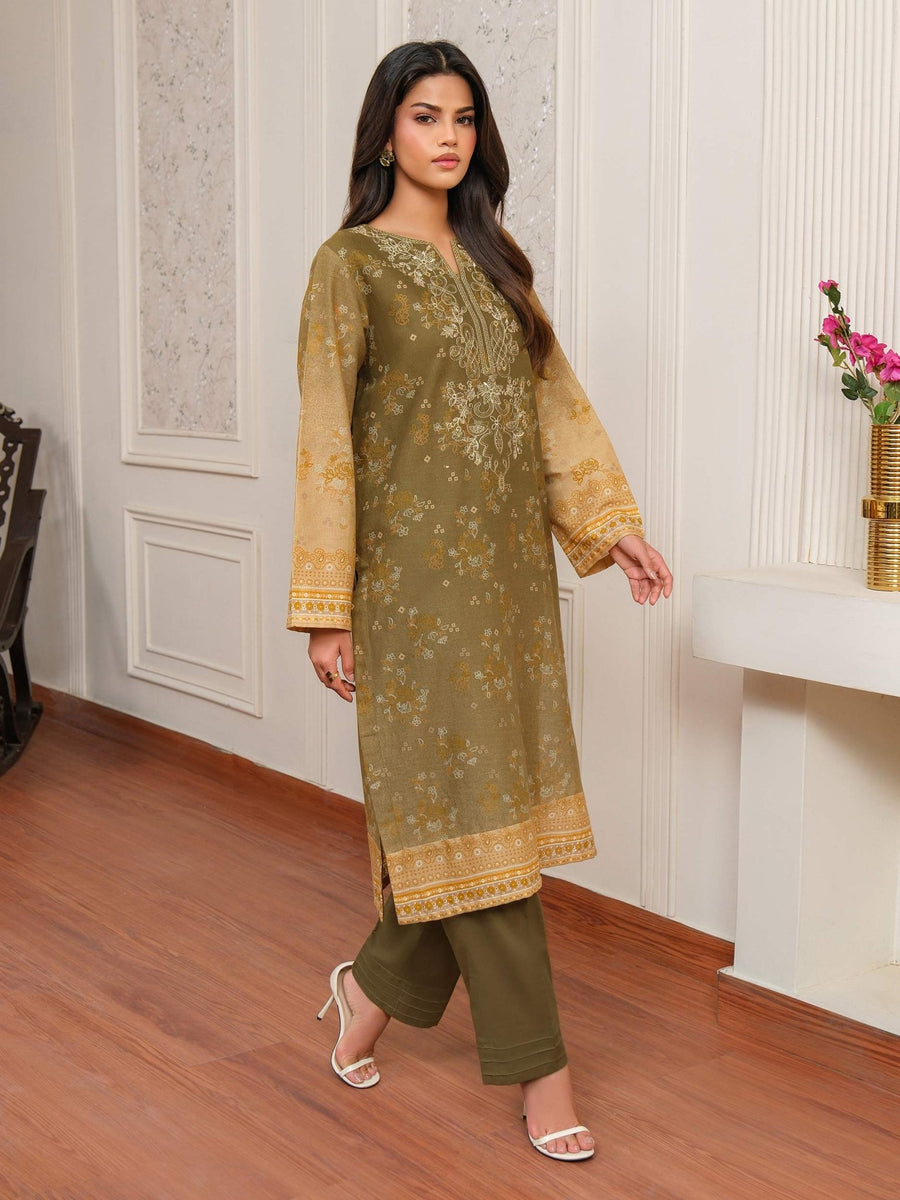2 Piece Khaddar Suit - Embroidered (Unstitched) - Pehnaawaa
