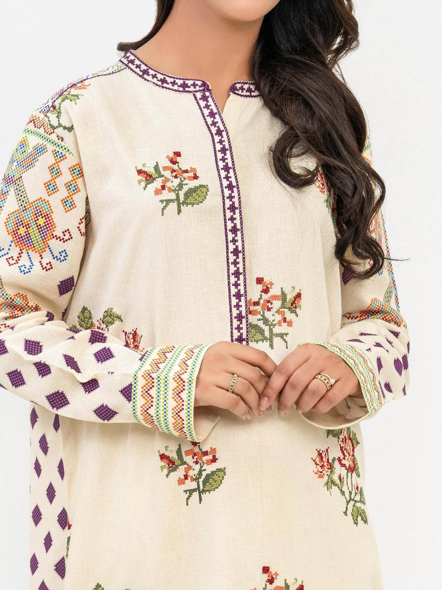2 Piece Khaddar Suit - Embroidered(Pret) - Pehnaawaa