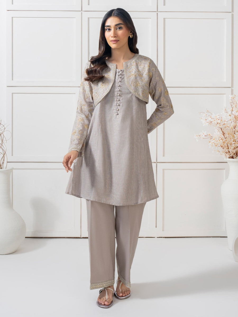 2 Piece Missouri Suit - Embroidered (Pret) - Pehnaawaa