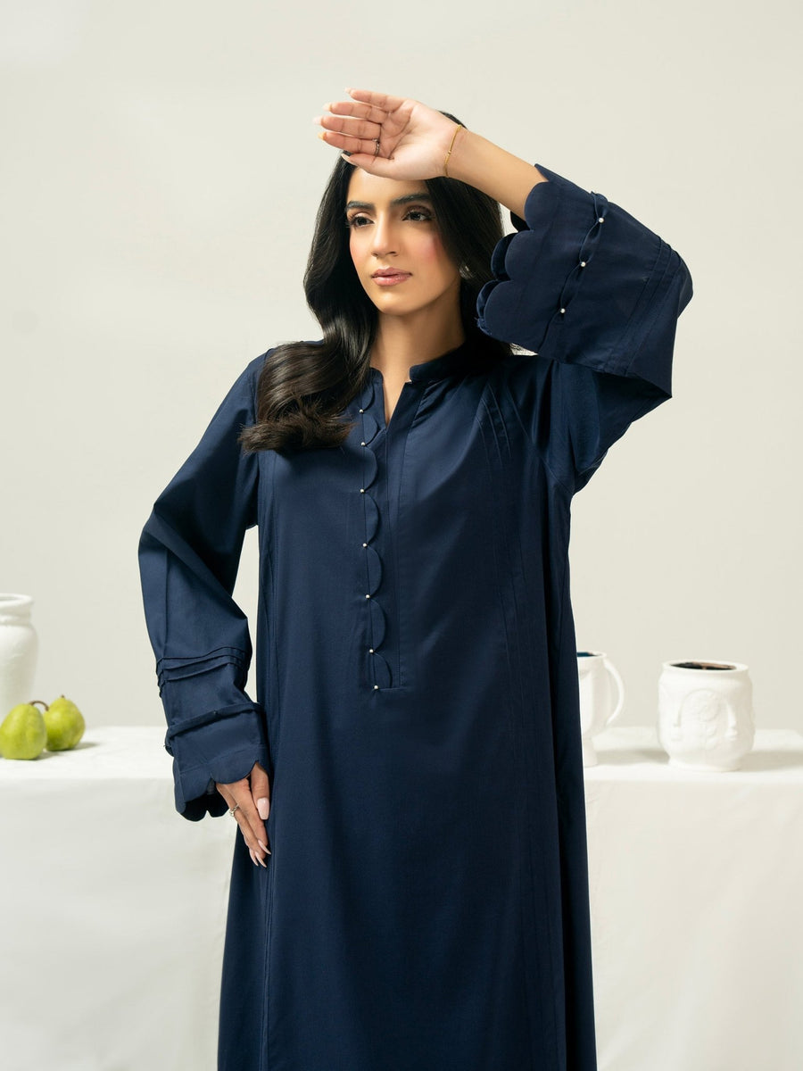 2 Piece Satin Suit - Dyed (Pret) - Pehnaawaa