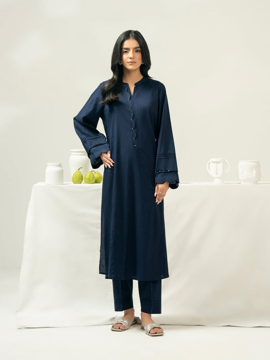 2 Piece Satin Suit - Dyed (Pret) - Pehnaawaa
