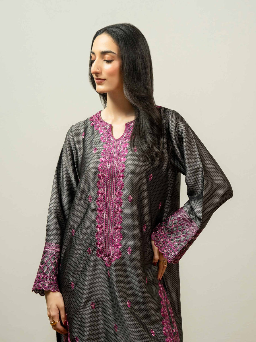 2 Piece Silk Suit - Embroidered (Pret) - Pehnaawaa