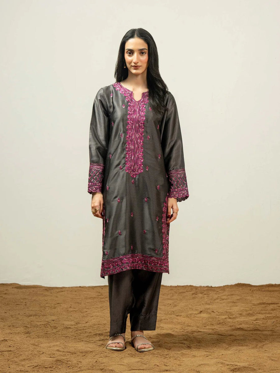 2 Piece Silk Suit - Embroidered (Pret) - Pehnaawaa