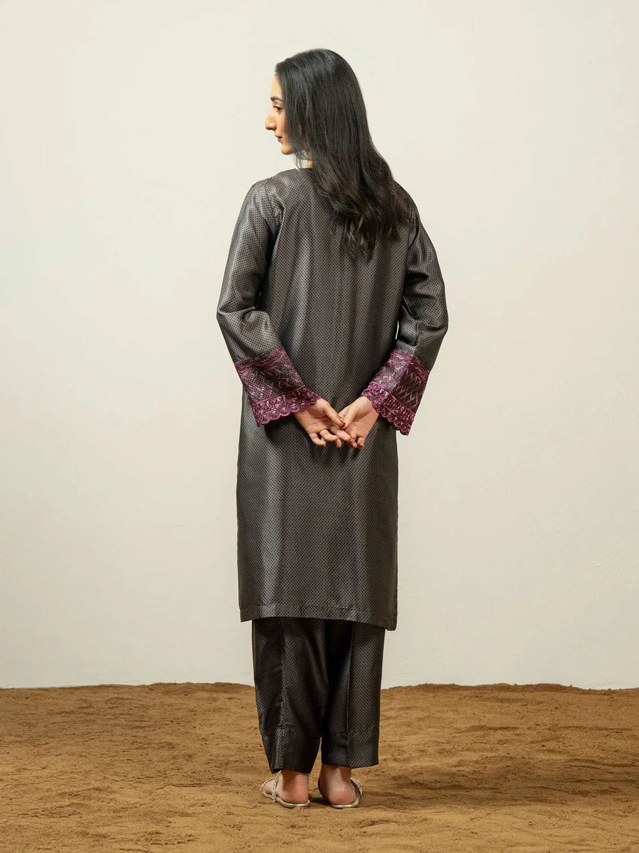 2 Piece Silk Suit - Embroidered (Pret) - Pehnaawaa