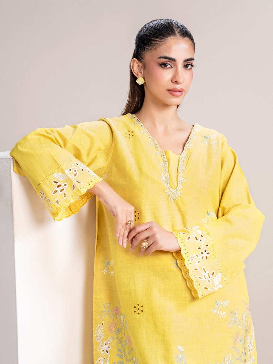 2 Piece Slub Khaddar Suit - Embroidered (Pret) - Pehnaawaa