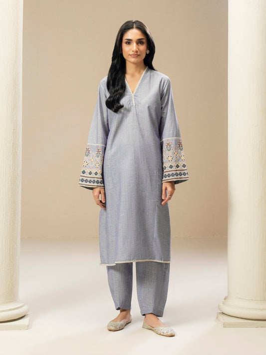 2 Piece Yarn Dyed Suit - Embroidered (Pret) - Pehnaawaa