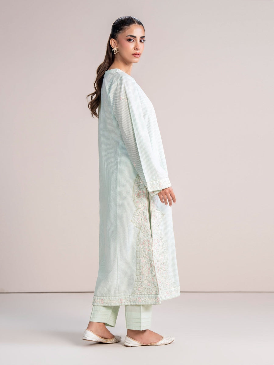 2 Piece Yarn Dyed Suit - Embroidered (Pret) - Pehnaawaa