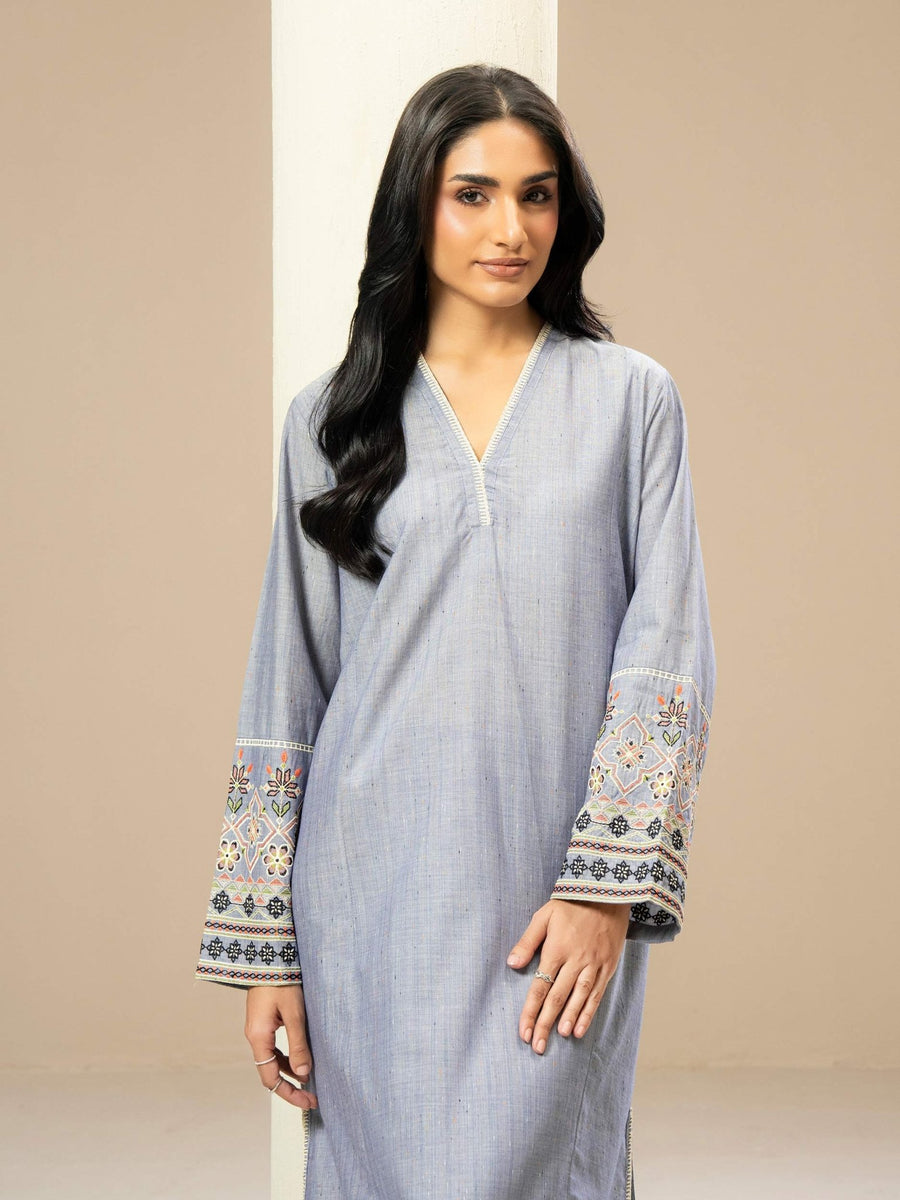 2 Piece Yarn Dyed Suit - Embroidered (Pret) - Pehnaawaa