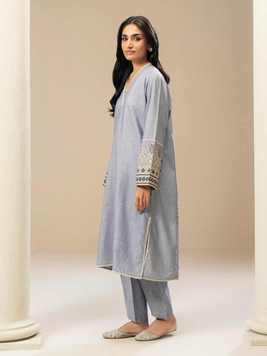 2 Piece Yarn Dyed Suit - Embroidered (Pret) - Pehnaawaa