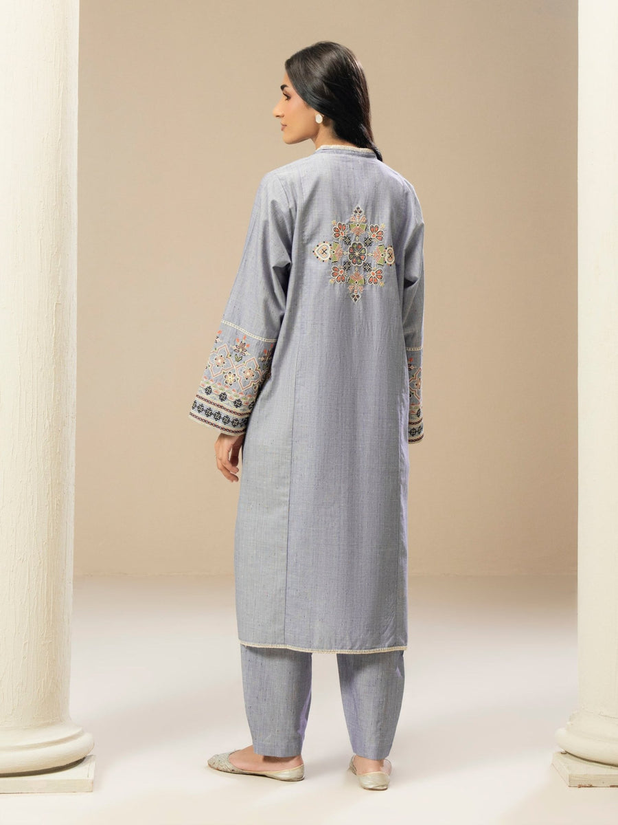 2 Piece Yarn Dyed Suit - Embroidered (Pret) - Pehnaawaa