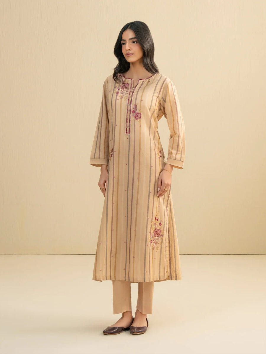 2 Piece Yarn Dyed Suit - Embroidered (Pret) - Pehnaawaa
