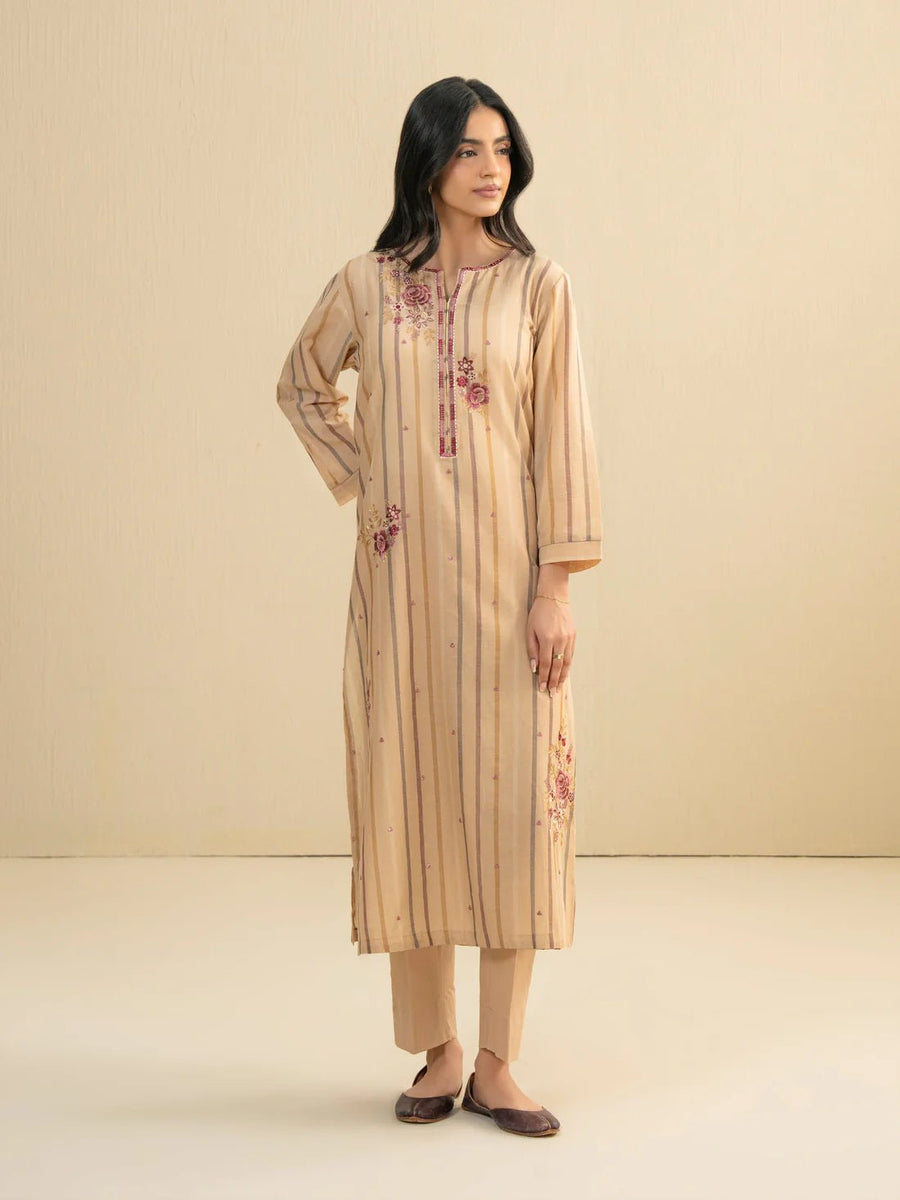 2 Piece Yarn Dyed Suit - Embroidered (Pret) - Pehnaawaa