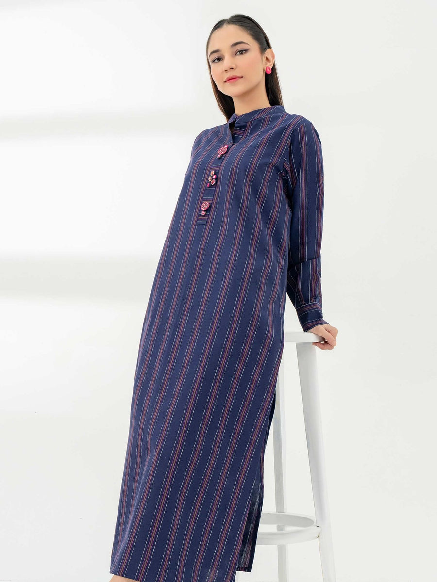 2 Piece Yarn Dyed Suit - Embroidered (Pret) - Pehnaawaa