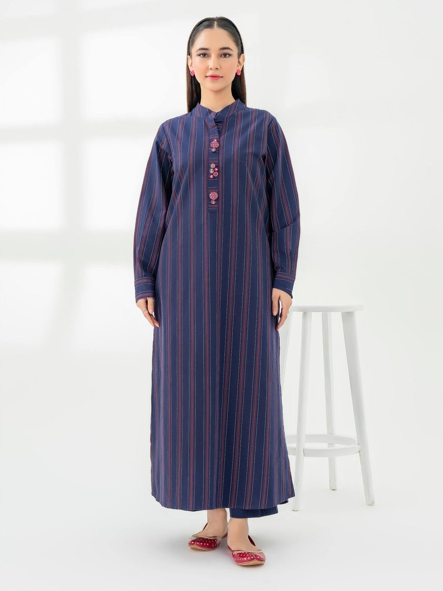 2 Piece Yarn Dyed Suit - Embroidered (Pret) - Pehnaawaa