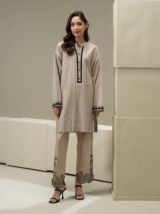 2 Piece Yarn Dyed Suit (Pret) - Pehnaawaa