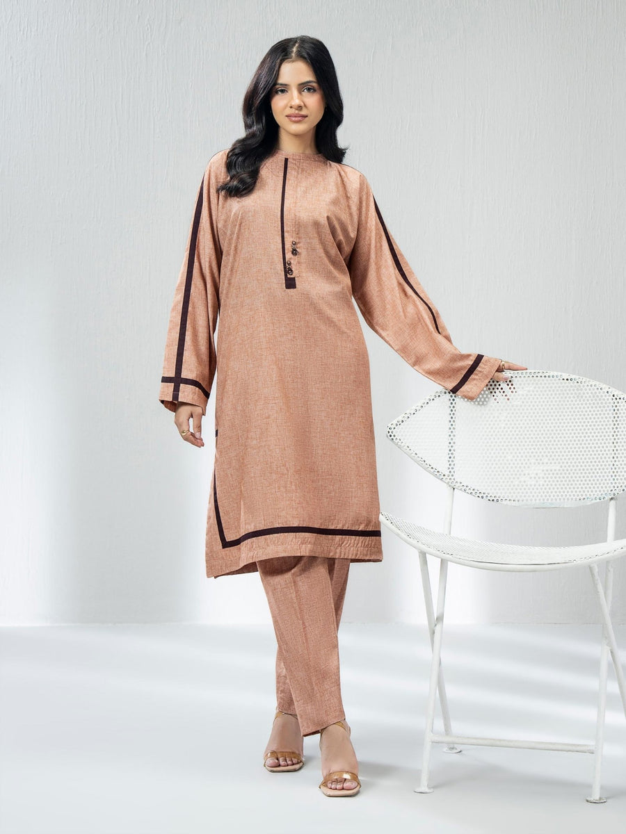 2 Piece Yarn Dyed Suit (Pret) - Pehnaawaa