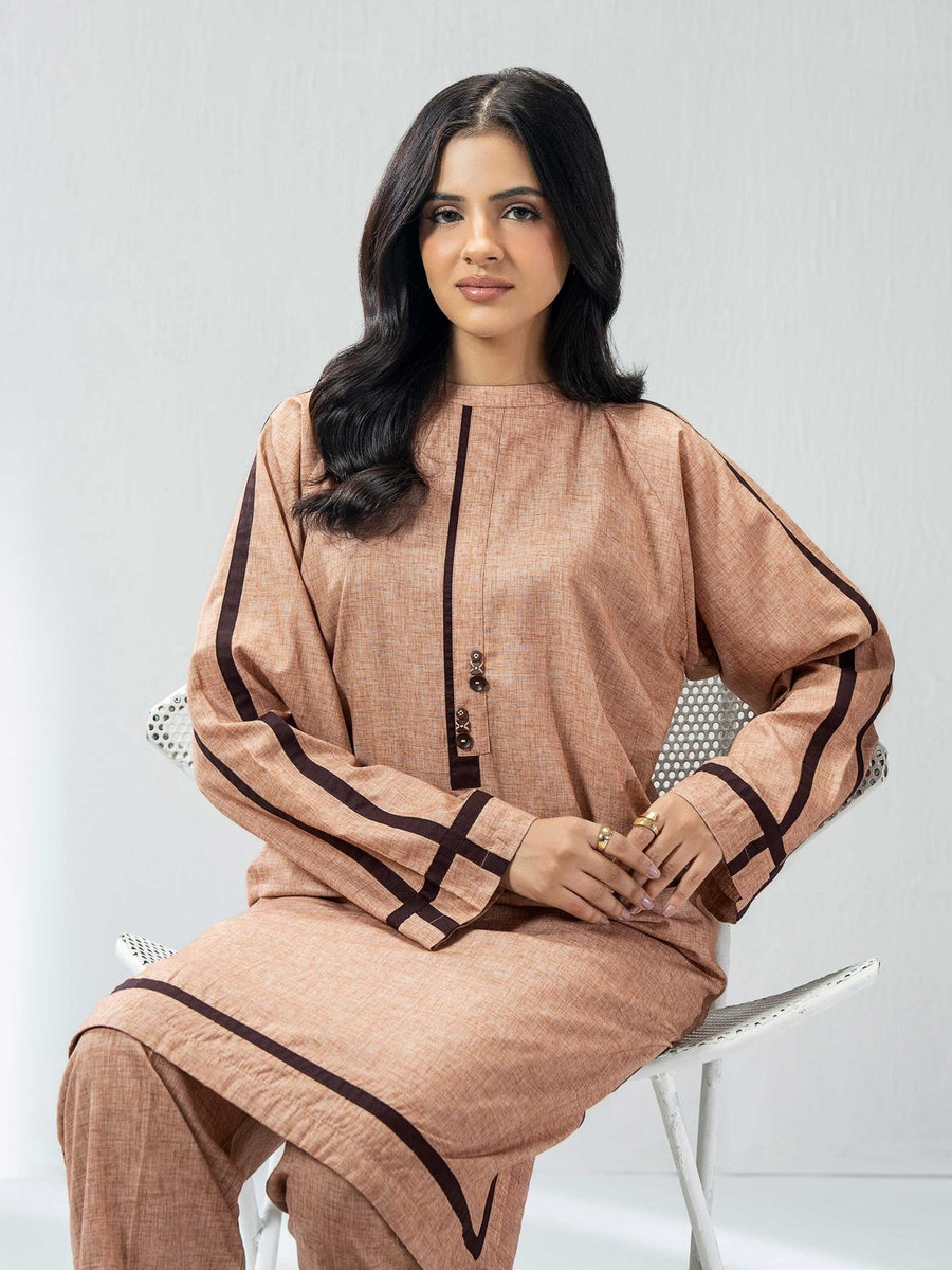 2 Piece Yarn Dyed Suit (Pret) - Pehnaawaa