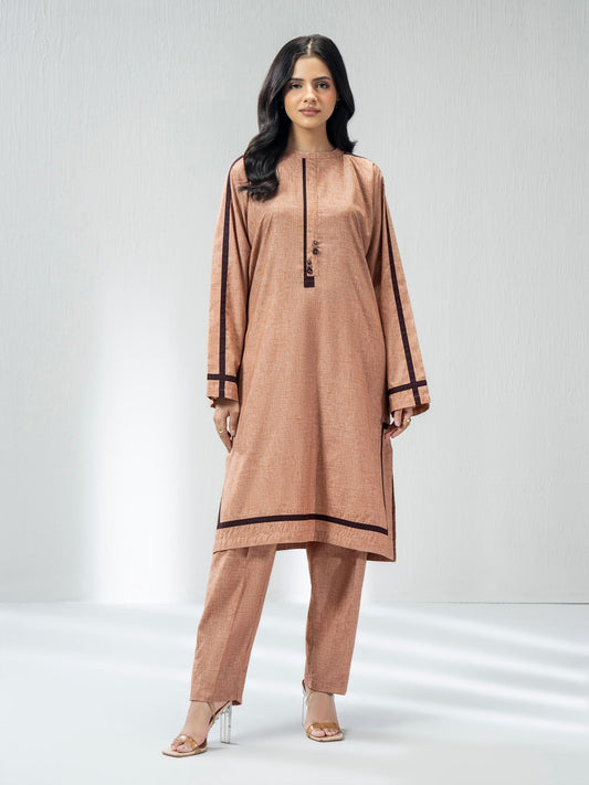2 Piece Yarn Dyed Suit (Pret) - Pehnaawaa