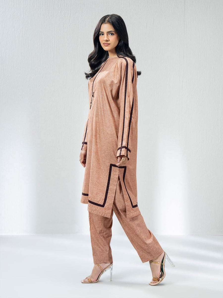 2 Piece Yarn Dyed Suit (Pret) - Pehnaawaa