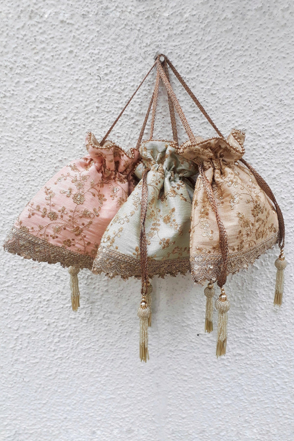 Silk Embroidered Potli Bags