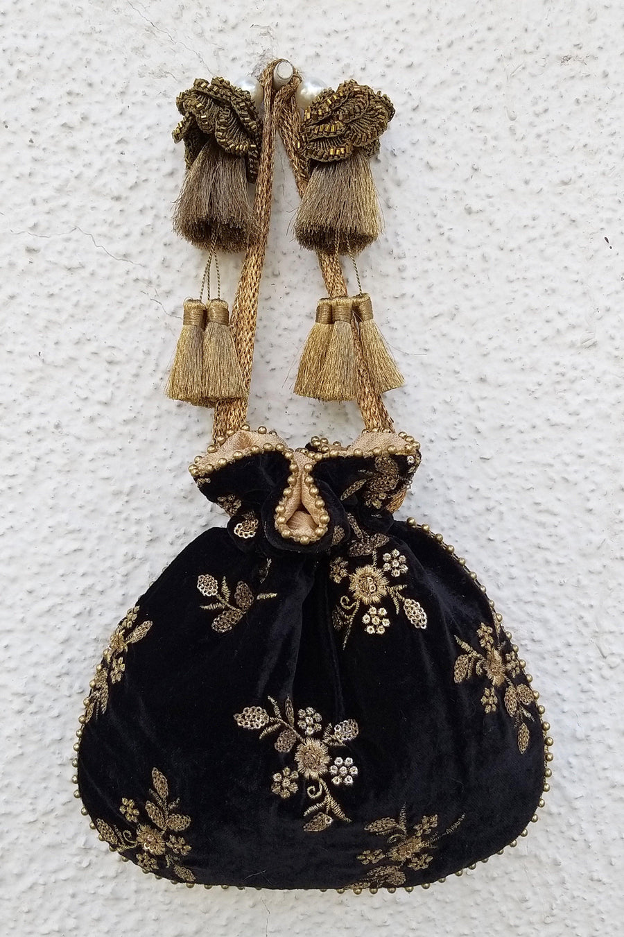 Black Velvet Potli Bag