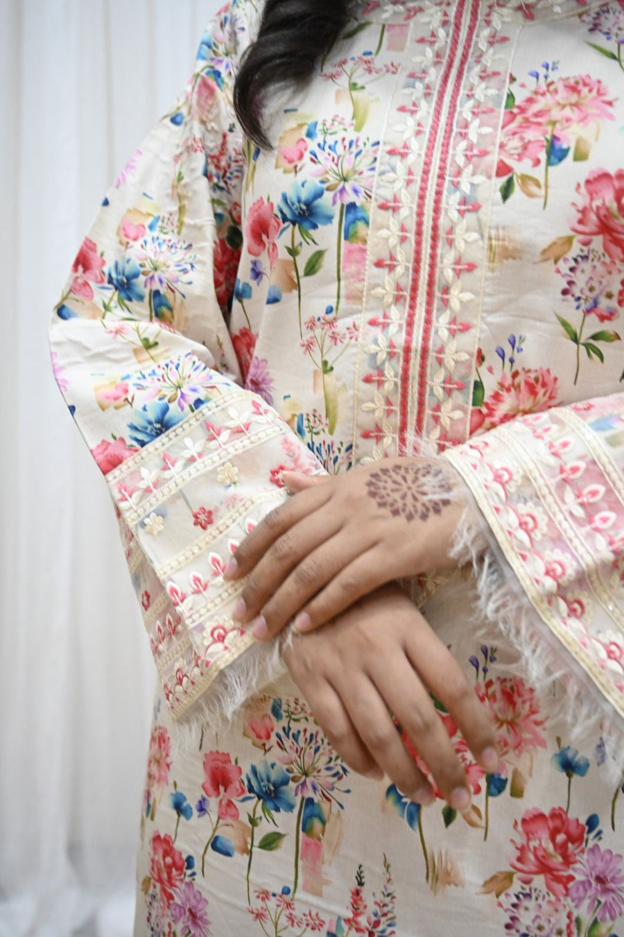 Ivory Bloom – Luxury Embroidered Suit for Women