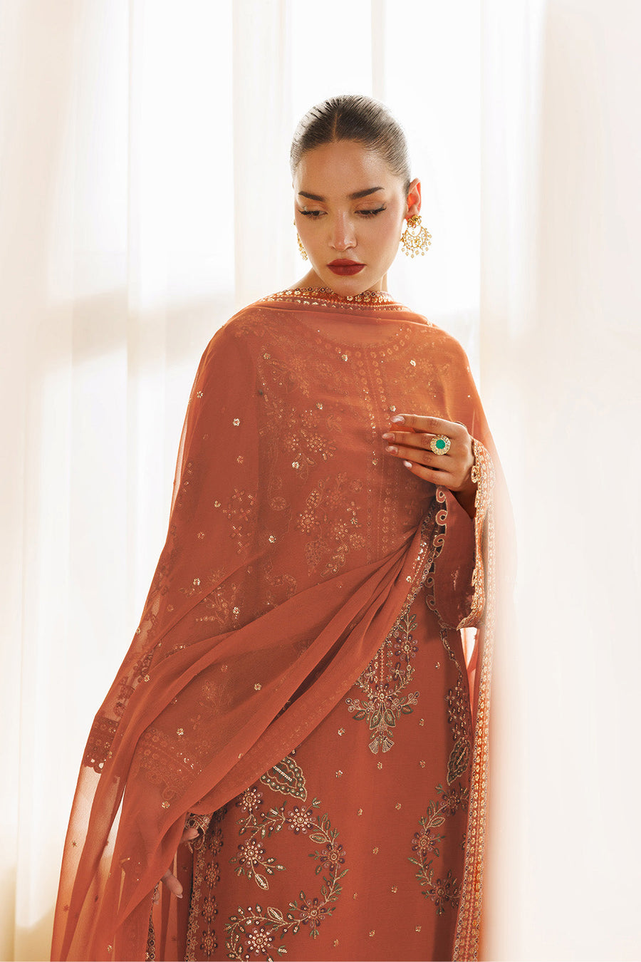 Glimmer Embroidered Chiffon 3-Piece Formal Suit | 2298