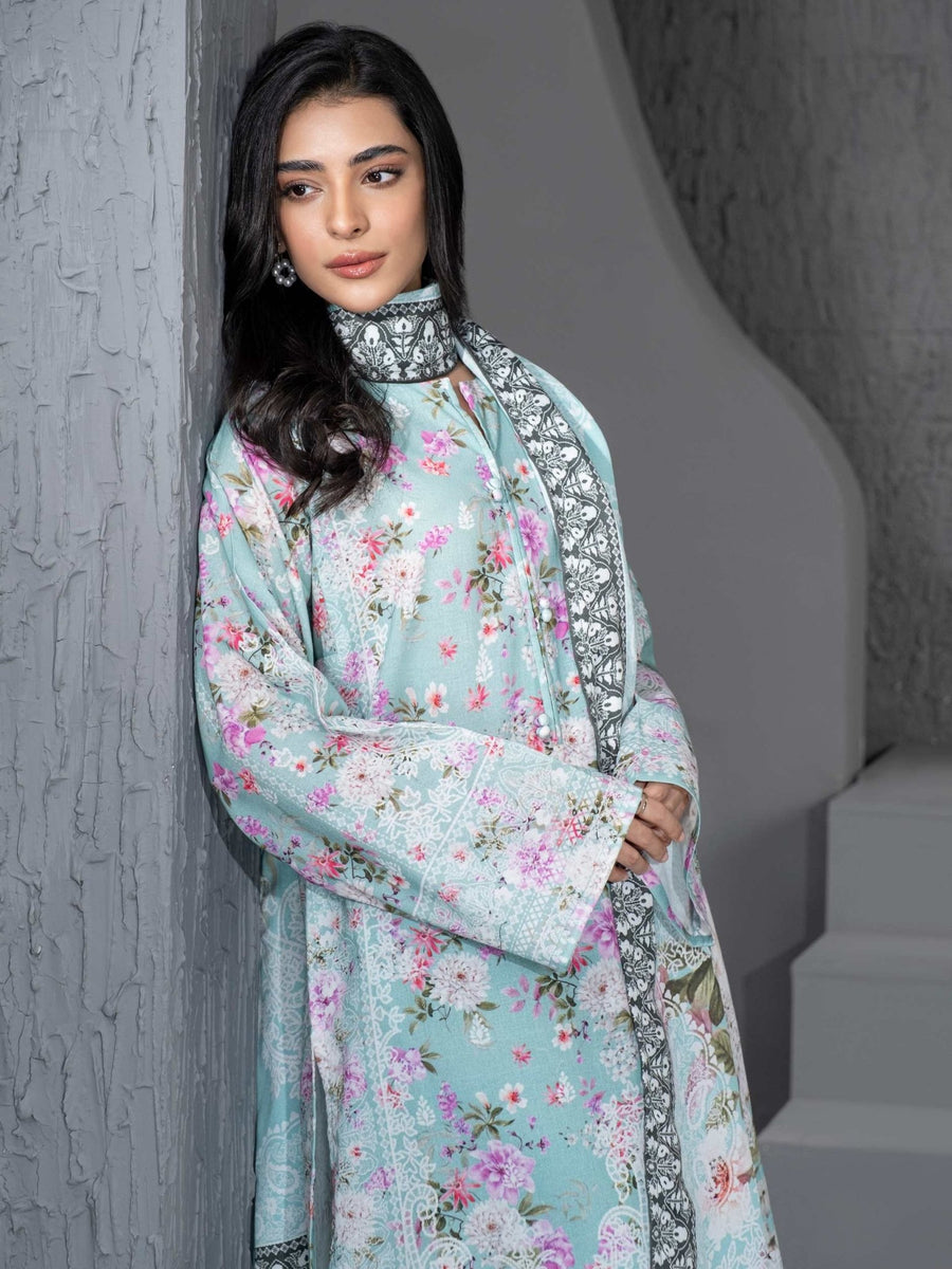 3 Piece Khaddar Suit - Printed (Unstitched) - Pehnaawaa