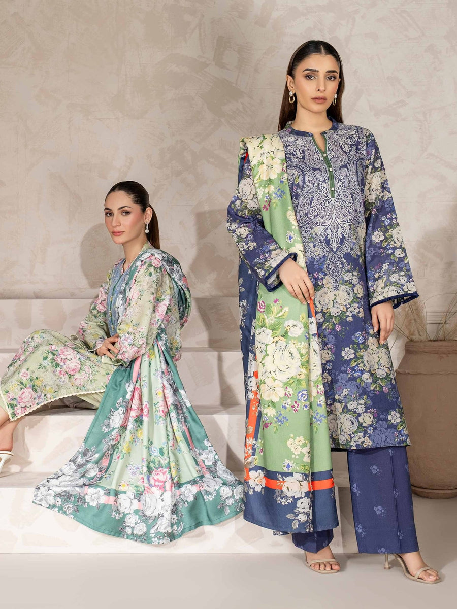 3 Piece Khaddar Suit - Printed (Unstitched) - Pehnaawaa