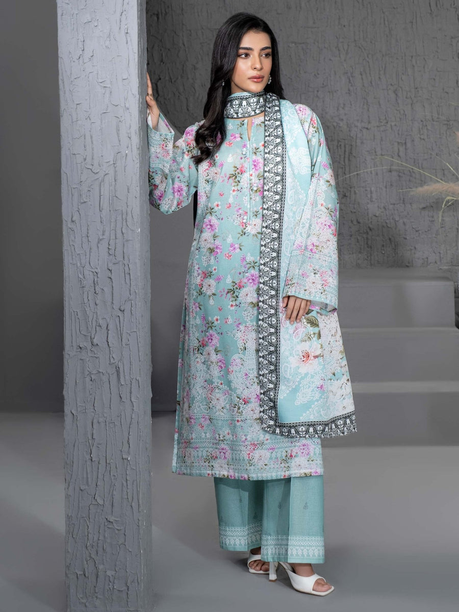 3 Piece Khaddar Suit - Printed (Unstitched) - Pehnaawaa
