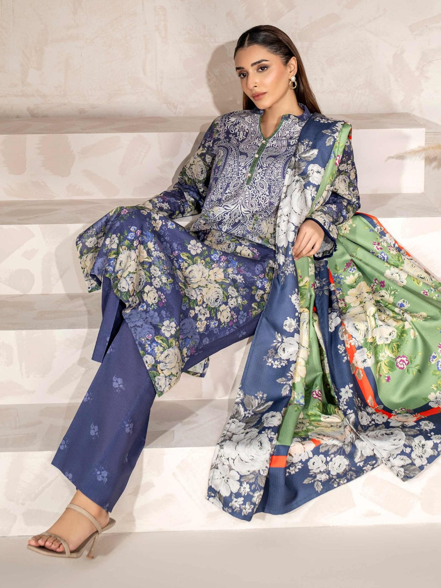 3 Piece Khaddar Suit - Printed (Unstitched) - Pehnaawaa