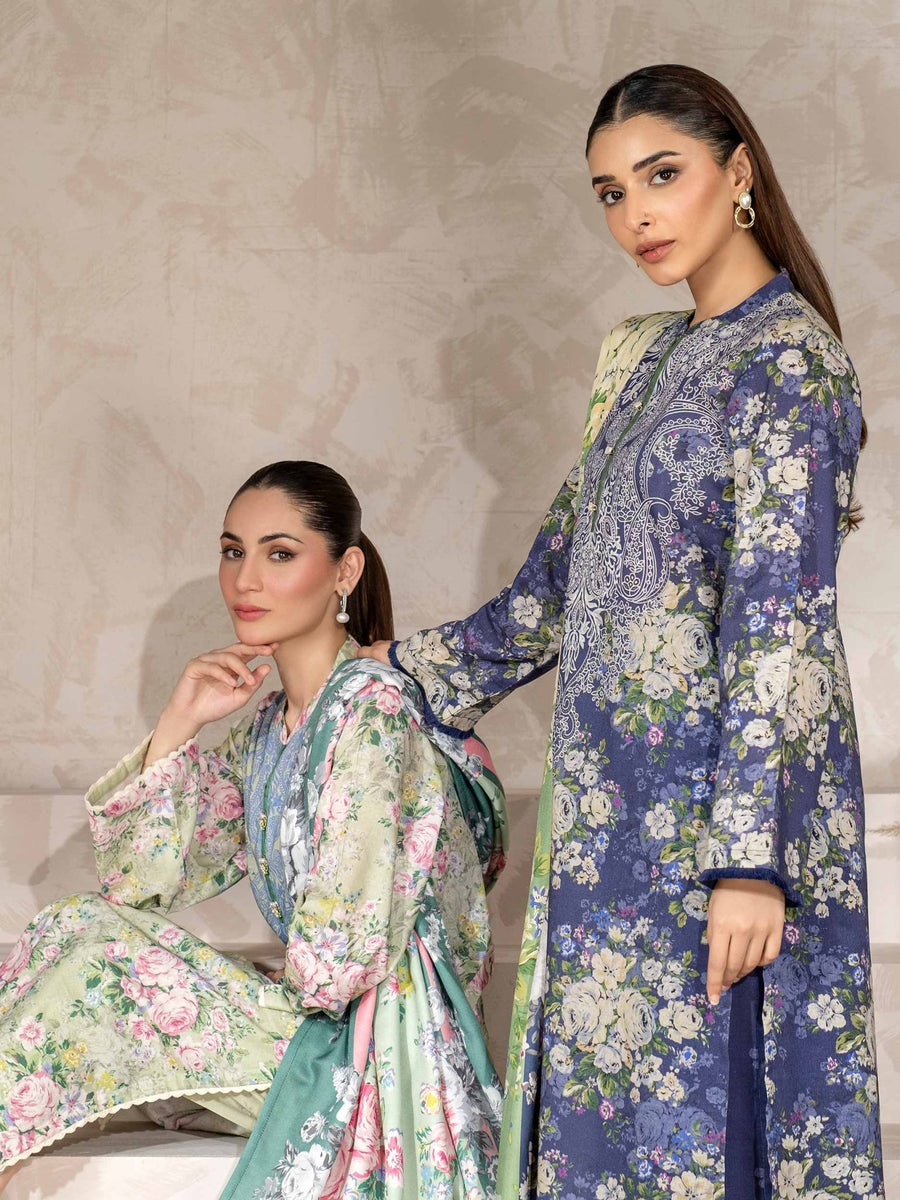3 Piece Khaddar Suit - Printed (Unstitched) - Pehnaawaa