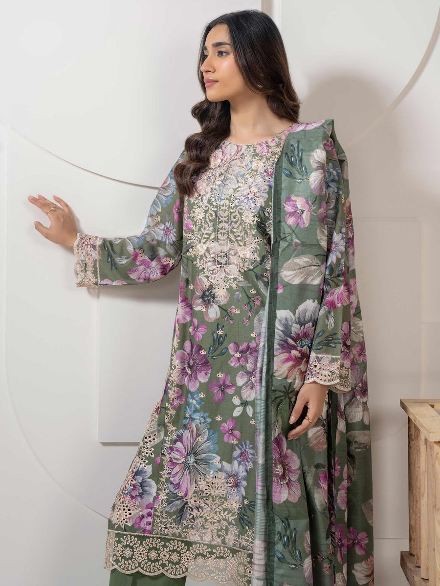 3 Piece Lawn Suit - Embroidered (Pret) - Pehnaawaa