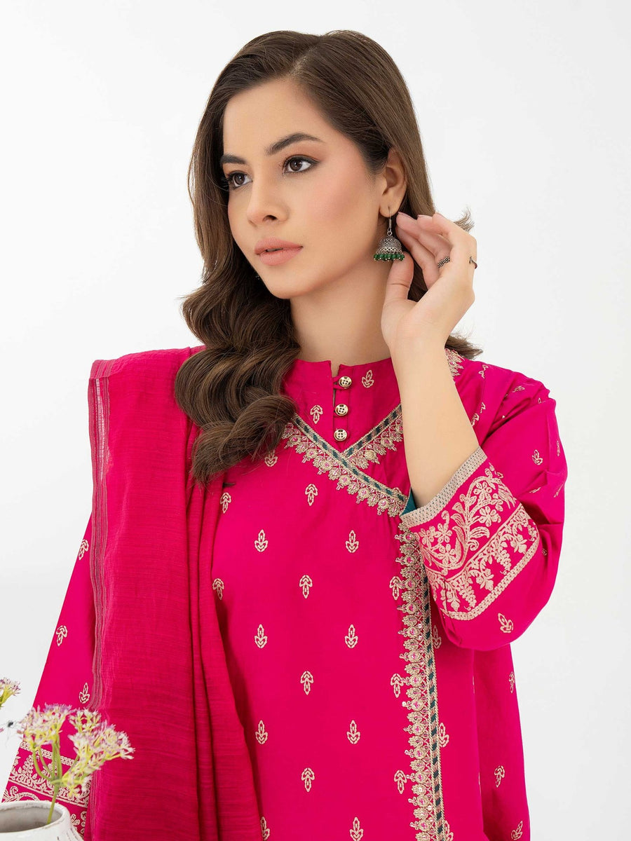 3 Piece Lawn Suit - Embroidered (Pret) - Pehnaawaa
