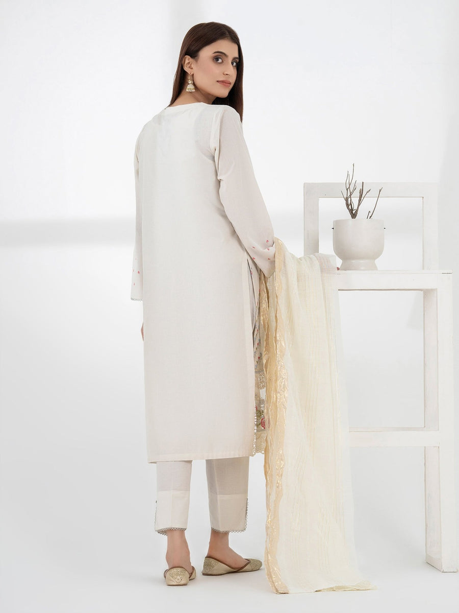 3 Piece Lawn Suit - Embroidered (Pret) - Pehnaawaa