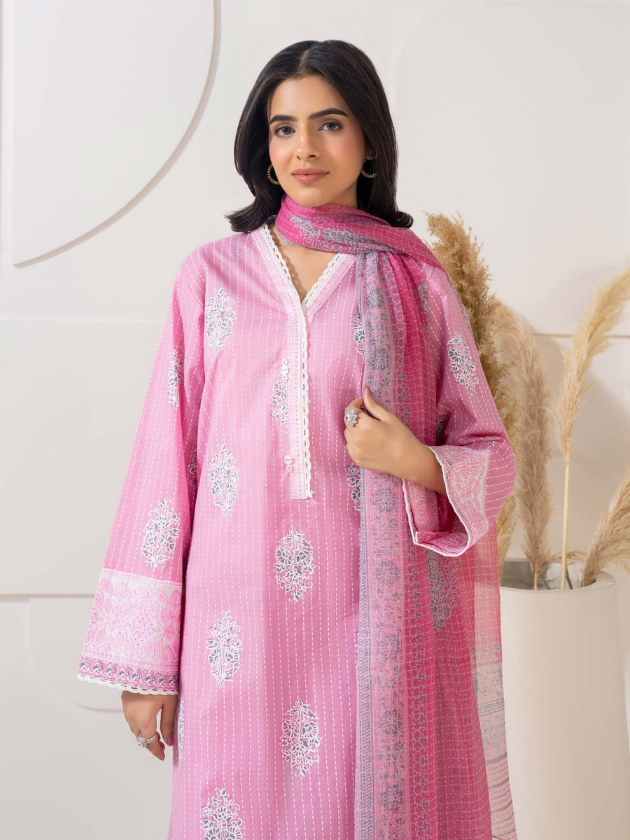 3 Piece Lawn Suit - Embroidered (Pret) - Pehnaawaa