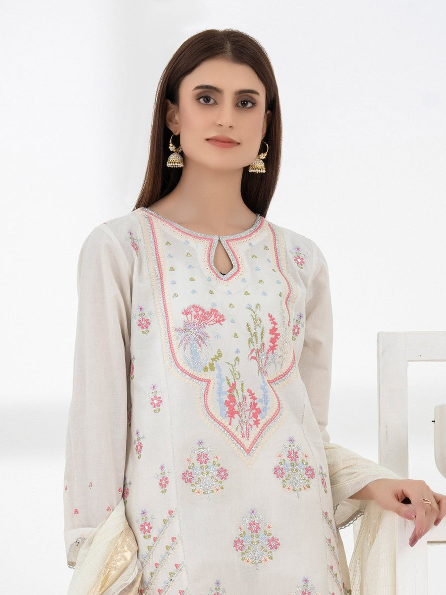 3 Piece Lawn Suit - Embroidered (Pret) - Pehnaawaa