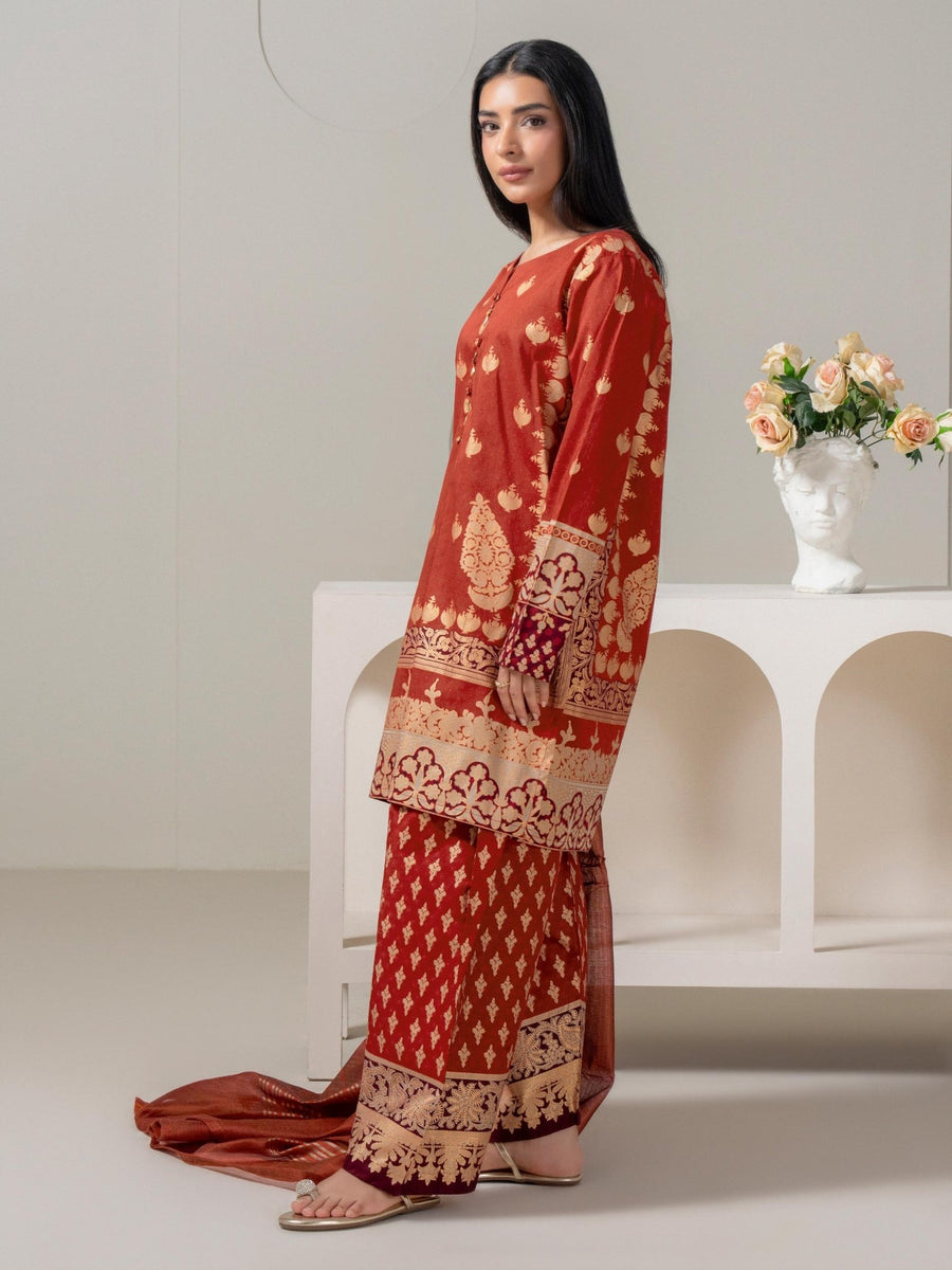 3 Piece Lawn Suit - Paste - Print (Pret) - Pehnaawaa