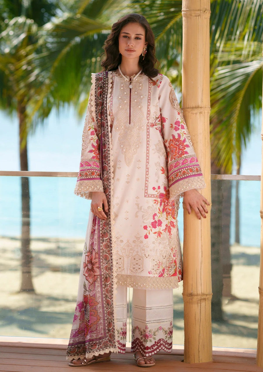 Aira Light Pink Printed Chikankari Lawn Suit with Chiffon Dupatta - Pehnaawaa