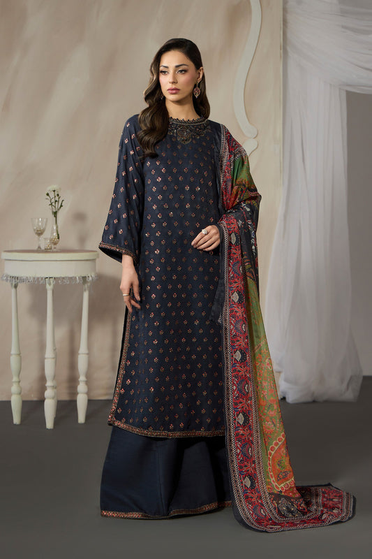 Embroidered Raw Silk Sharara Suit