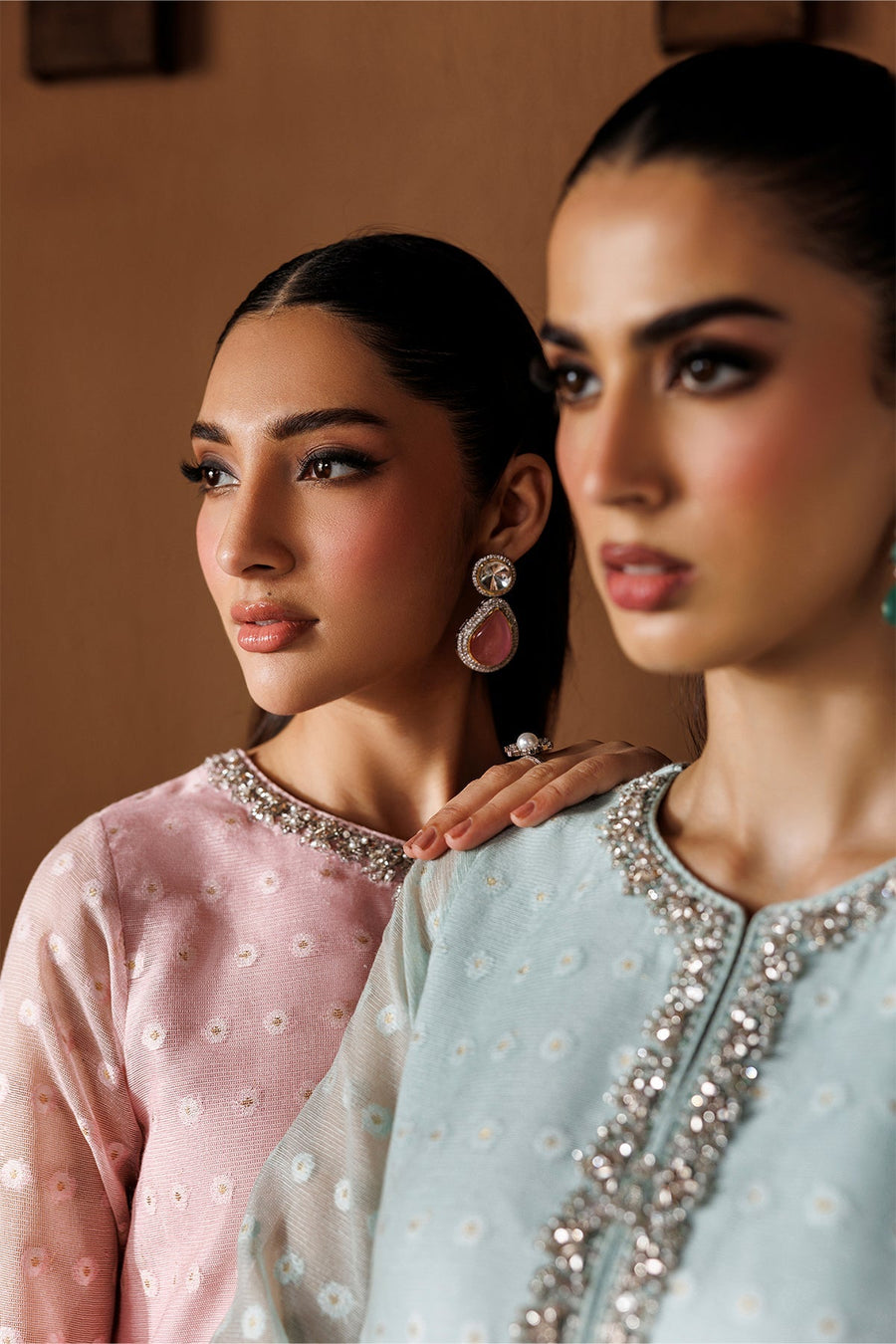 Zari Embroidered Cotton Net 3-Piece Formal Suit
