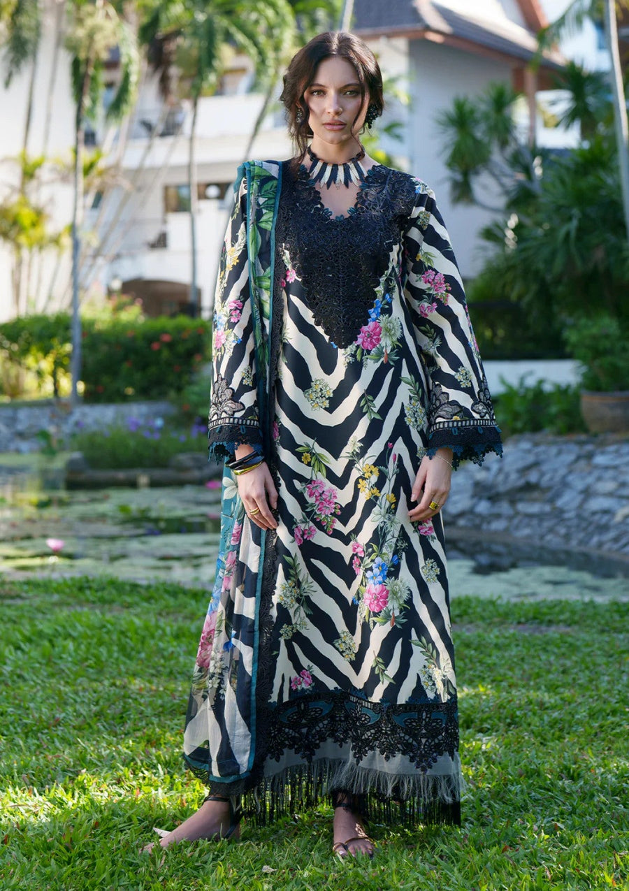 Lawn - AJR Couture - Printed Chikankari 26 - Iris - Pehnaawaa