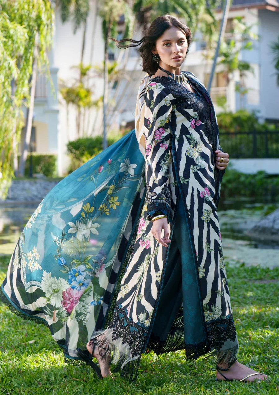 Lawn - AJR Couture - Printed Chikankari 26 - Iris - Pehnaawaa