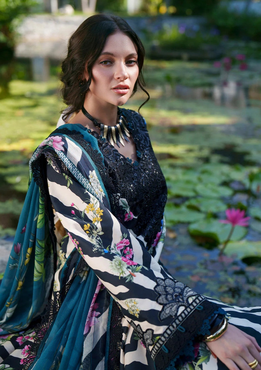 Lawn - AJR Couture - Printed Chikankari 26 - Iris - Pehnaawaa