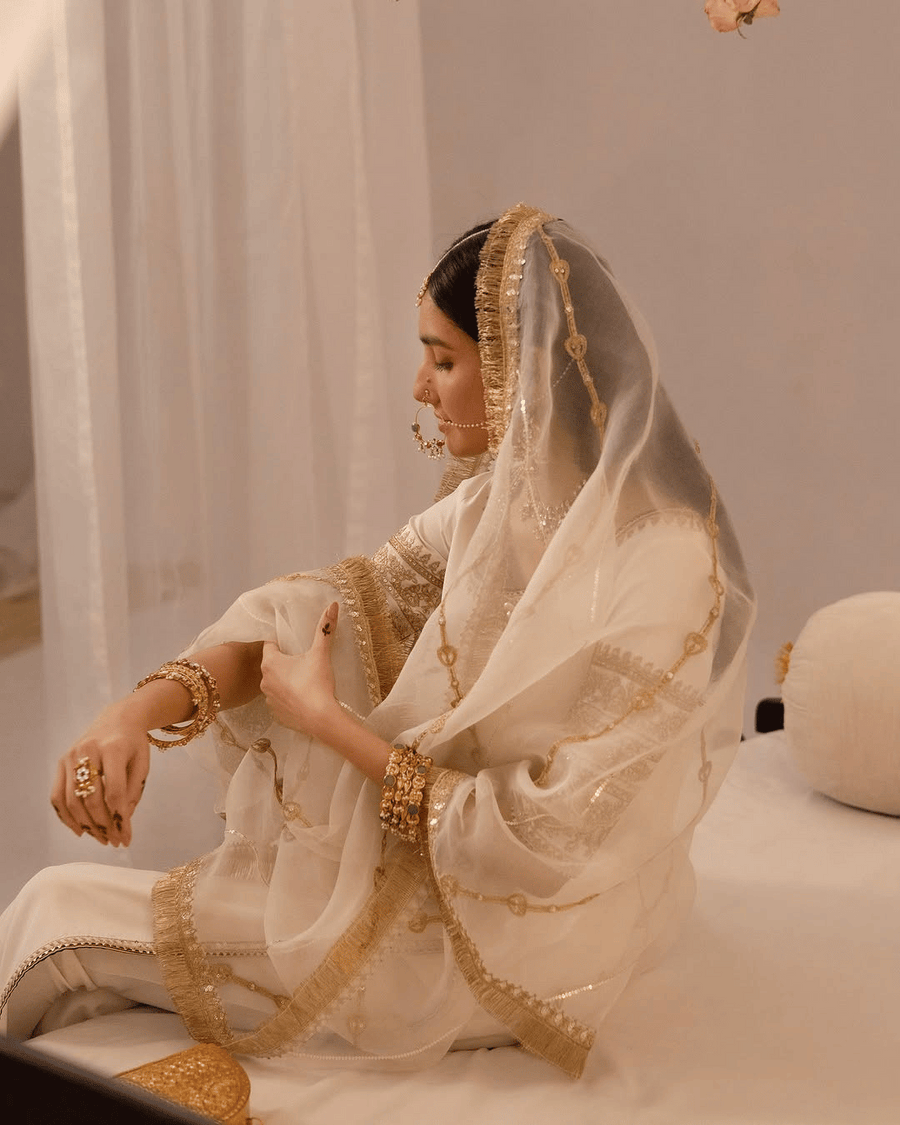 White Gold – Luxury Embroidered Suit for Women